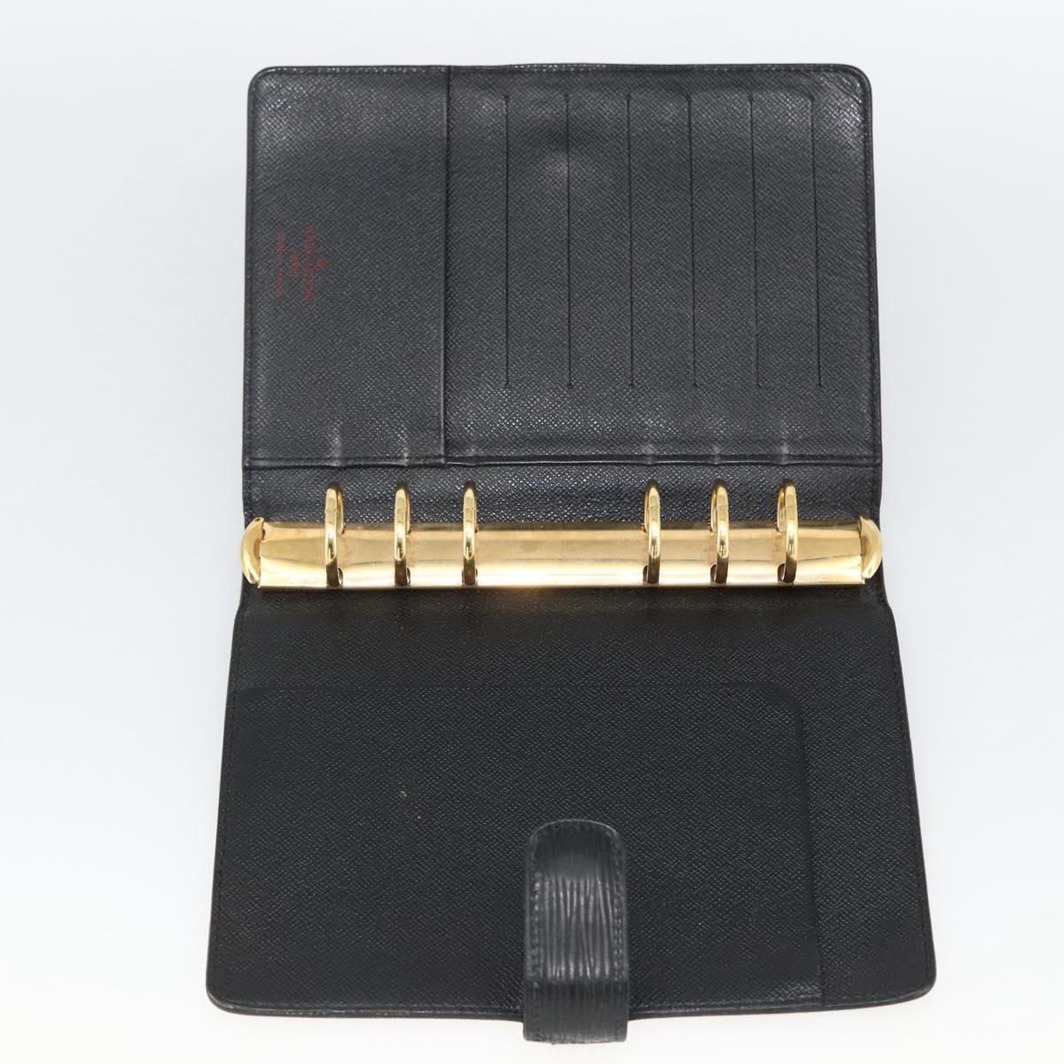 LOUIS VUITTON Epi Agenda MM Day Planner Cover Black R20042 LV Auth BA11325