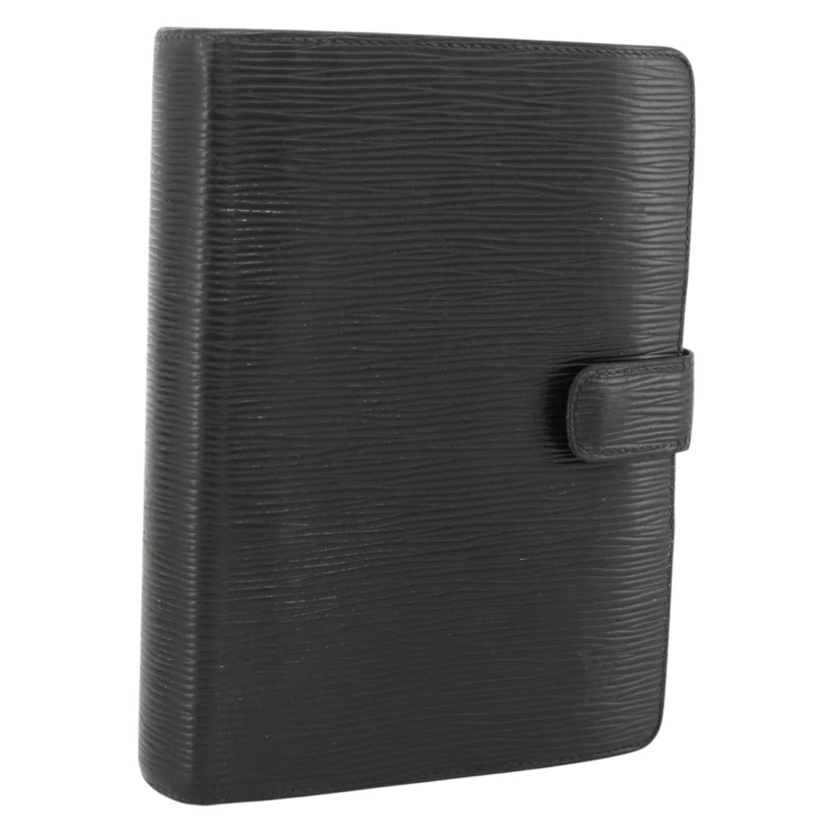 LOUIS VUITTON Epi Agenda MM Day Planner Cover Black R20042 LV Auth BA11325