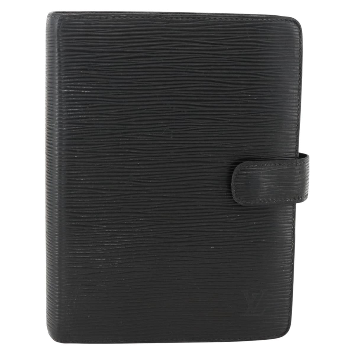 LOUIS VUITTON Epi Agenda MM Day Planner Cover Black R20042 LV Auth BA11325