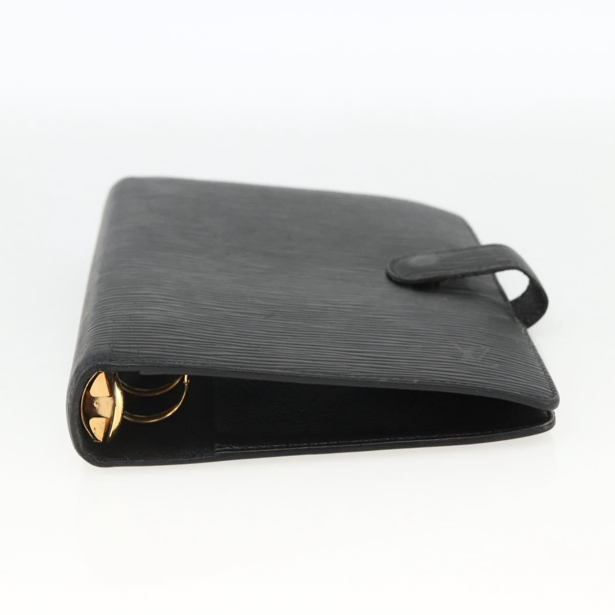 LOUIS VUITTON Epi Agenda MM Day Planner Cover Black R20042 LV Auth BA11325