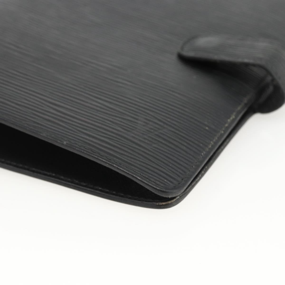 LOUIS VUITTON Epi Agenda MM Day Planner Cover Black R20042 LV Auth BA11325