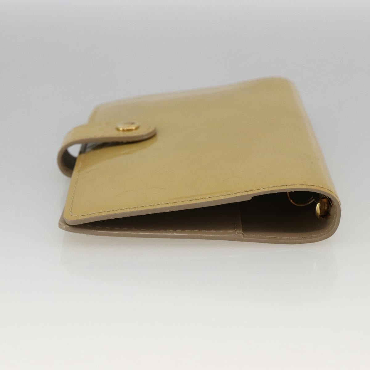 LOUIS VUITTON Vernis Agenda PM Day Planner Cover Beige R21001 LV Auth BA11326