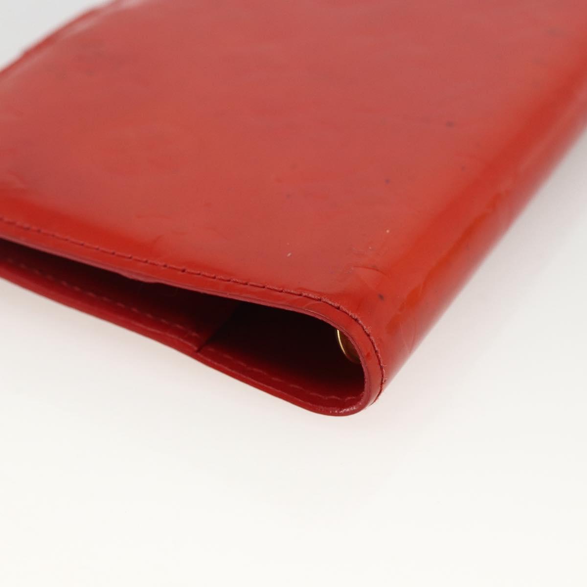LOUIS VUITTON Vernis Agenda PM Day Planner Cover Rouge R21003 LV Auth BA11327