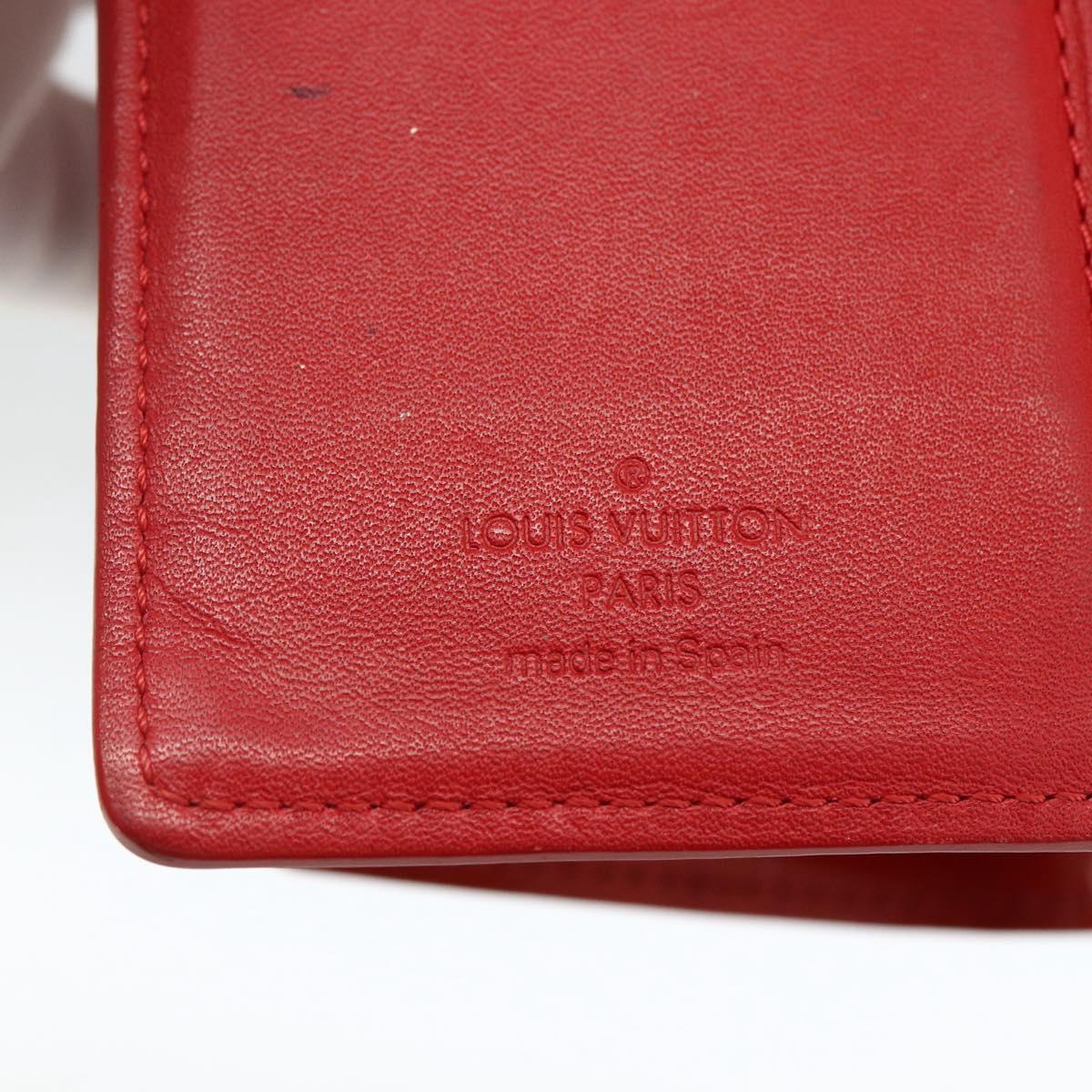 LOUIS VUITTON Vernis Agenda PM Day Planner Cover Rouge R21003 LV Auth BA11327