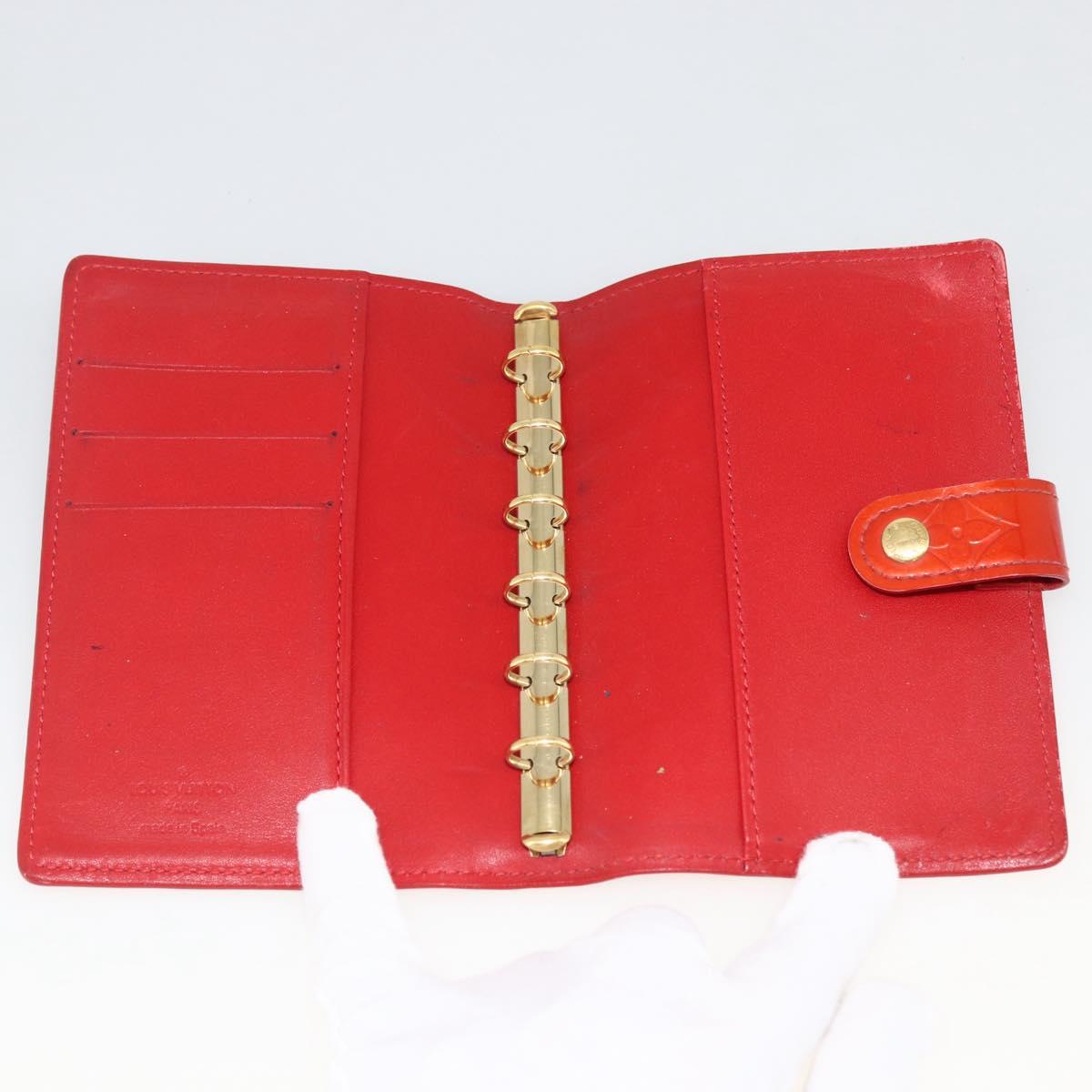 LOUIS VUITTON Vernis Agenda PM Day Planner Cover Rouge R21003 LV Auth BA11327