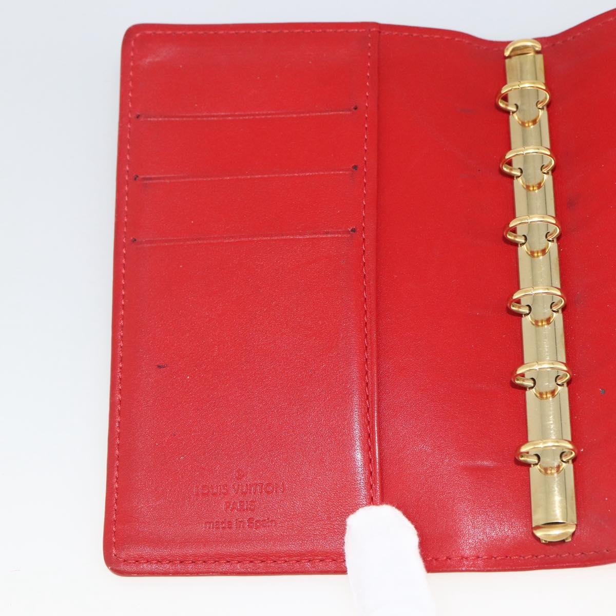 LOUIS VUITTON Vernis Agenda PM Day Planner Cover Rouge R21003 LV Auth BA11327