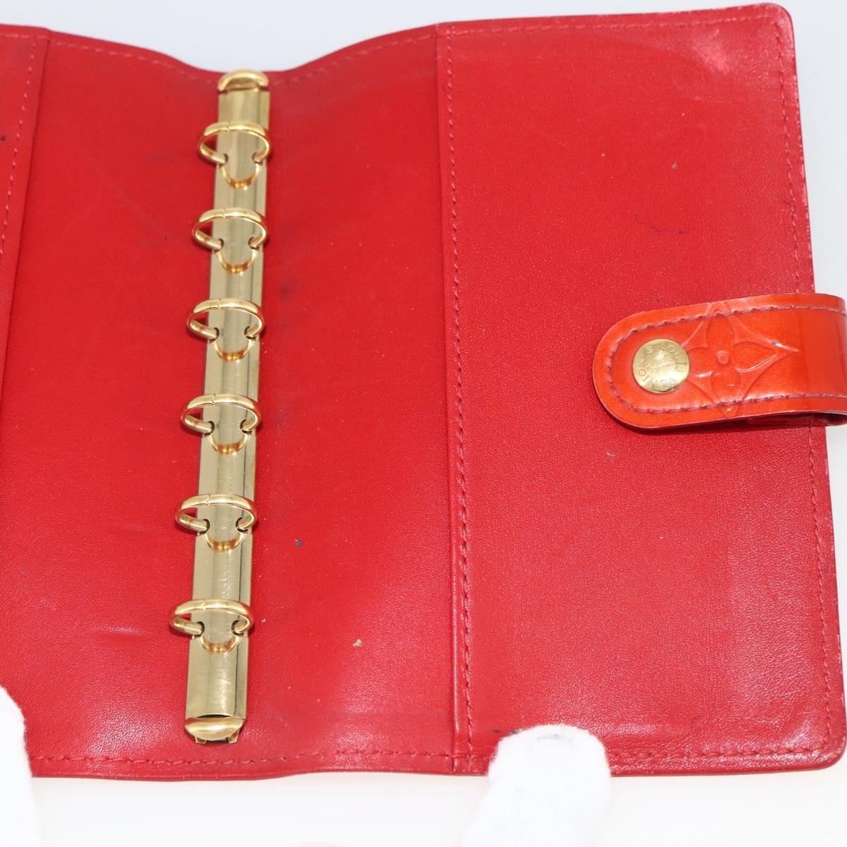 LOUIS VUITTON Vernis Agenda PM Day Planner Cover Rouge R21003 LV Auth BA11327