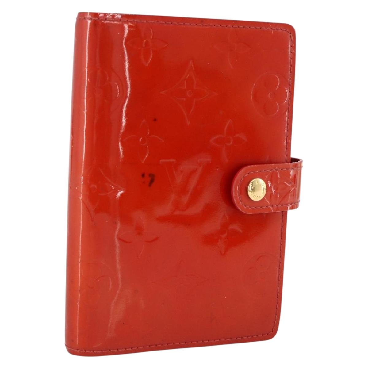 LOUIS VUITTON Vernis Agenda PM Day Planner Cover Rouge R21003 LV Auth BA11327