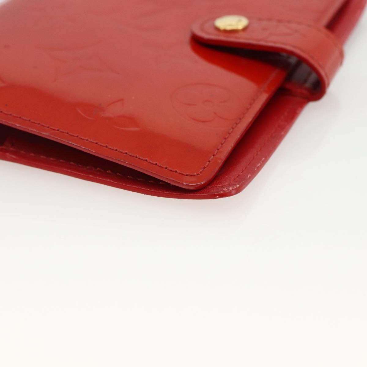 LOUIS VUITTON Vernis Agenda PM Day Planner Cover Rouge R21003 LV Auth BA11327