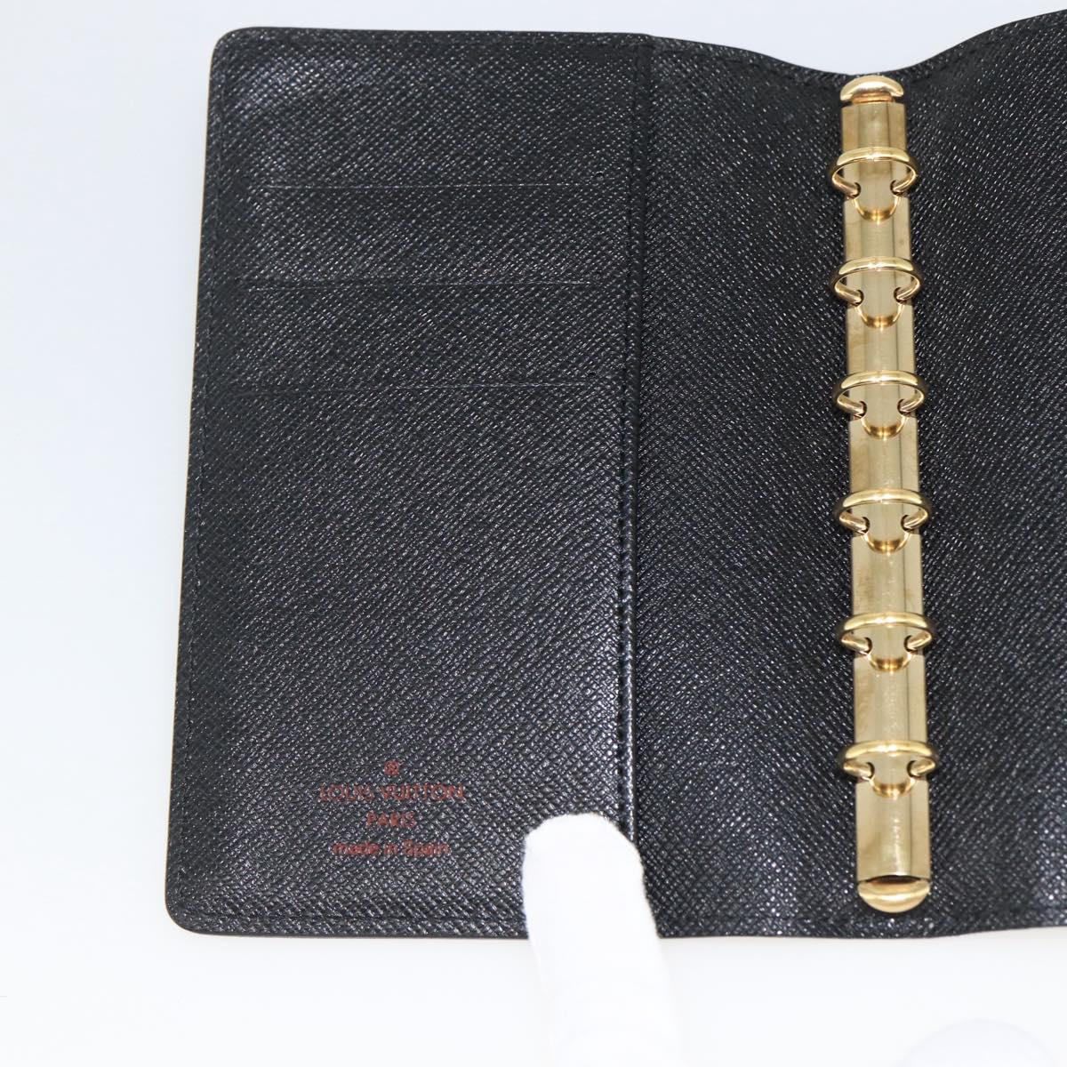 LOUIS VUITTON Epi Agenda PM Day Planner Cover Black R20092 LV Auth BA11329