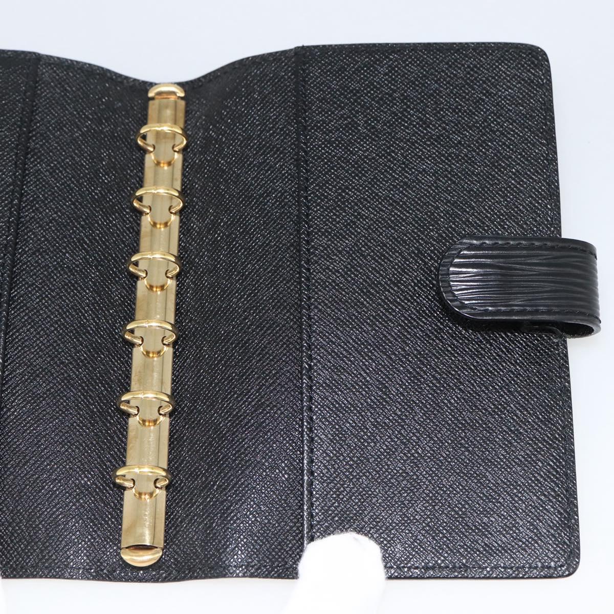 LOUIS VUITTON Epi Agenda PM Day Planner Cover Black R20092 LV Auth BA11329