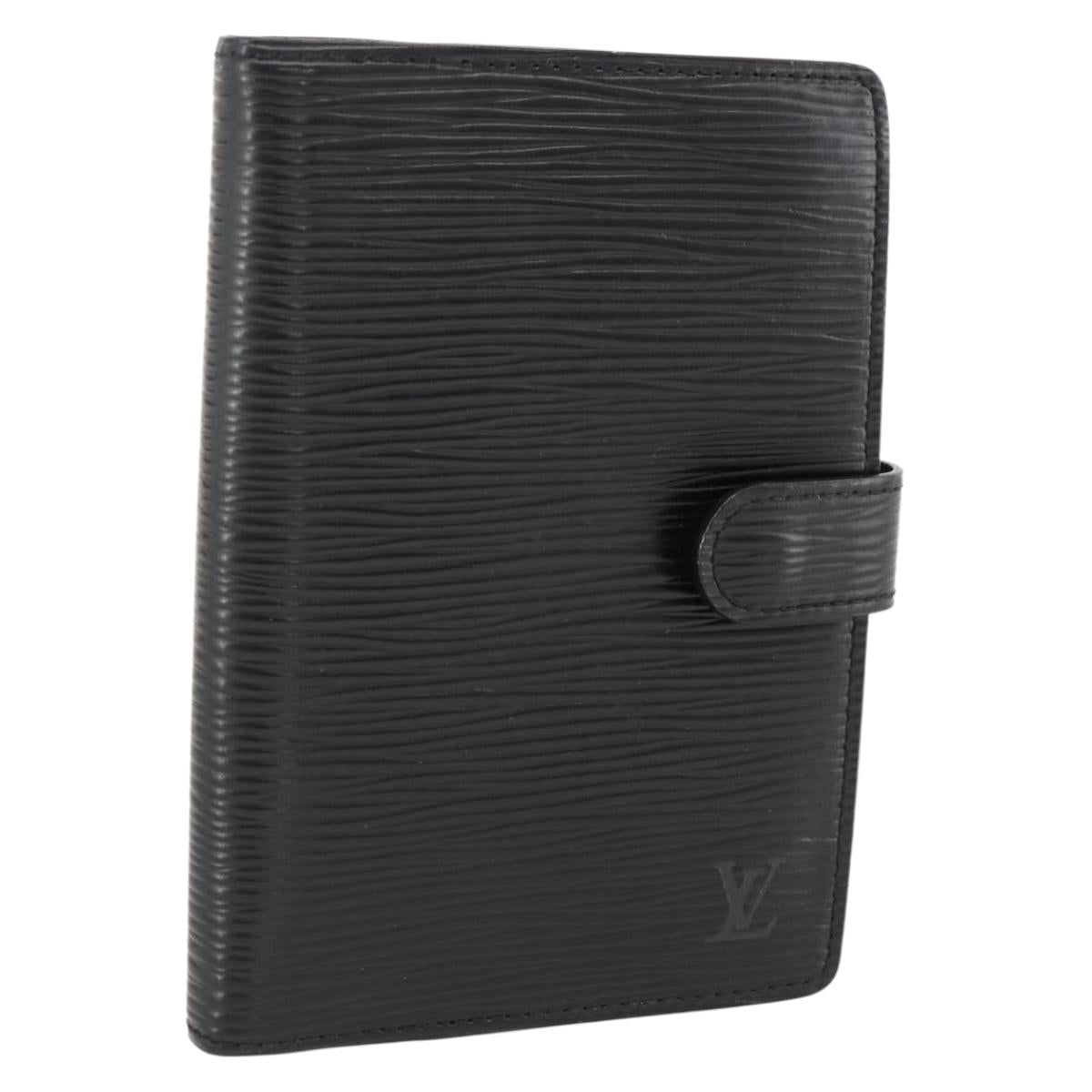 LOUIS VUITTON Epi Agenda PM Day Planner Cover Black R20092 LV Auth BA11329