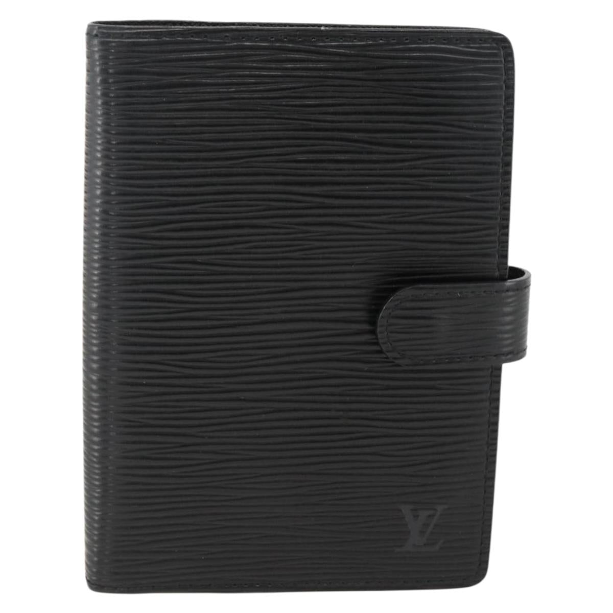 LOUIS VUITTON Epi Agenda PM Day Planner Cover Black R20092 LV Auth BA11329