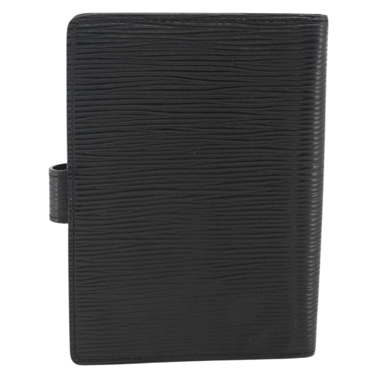 LOUIS VUITTON Epi Agenda PM Day Planner Cover Black R20092 LV Auth BA11329