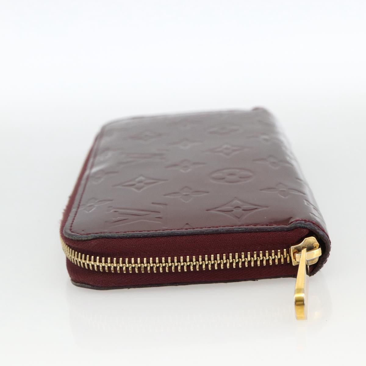 LOUIS VUITTON Monogram Vernis Zippy Long Wallet Rouge Favist M91536 Auth BA11335