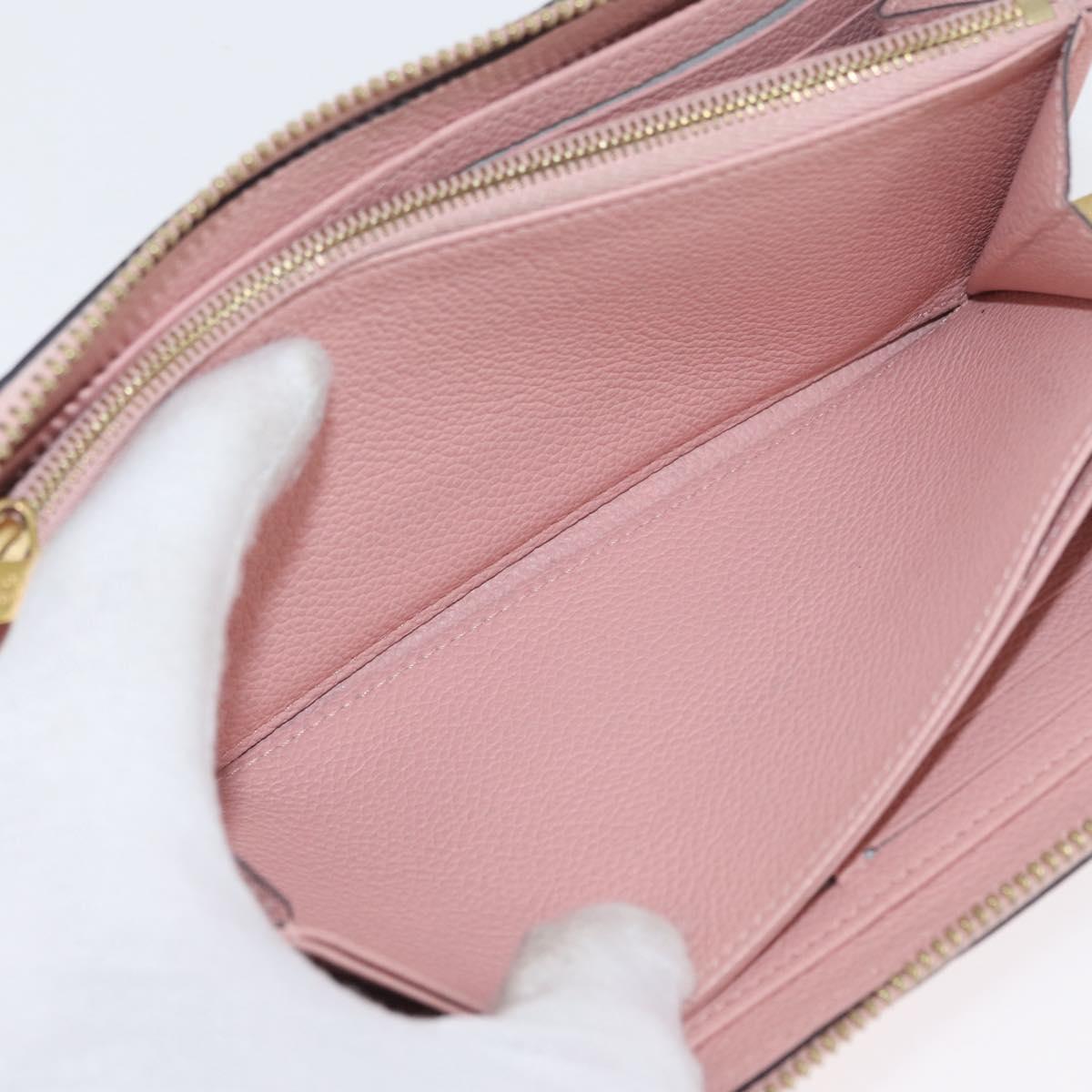 LOUIS VUITTON Monogram Empreinte Zippy Wallet Wallet Pink M64090 LV Auth BA11337