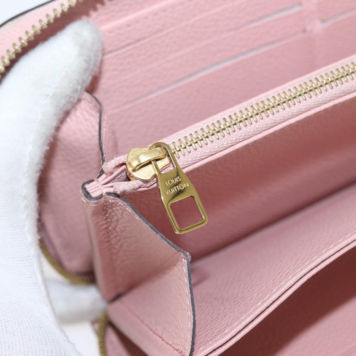LOUIS VUITTON Monogram Empreinte Zippy Wallet Wallet Pink M64090 LV Auth BA11337