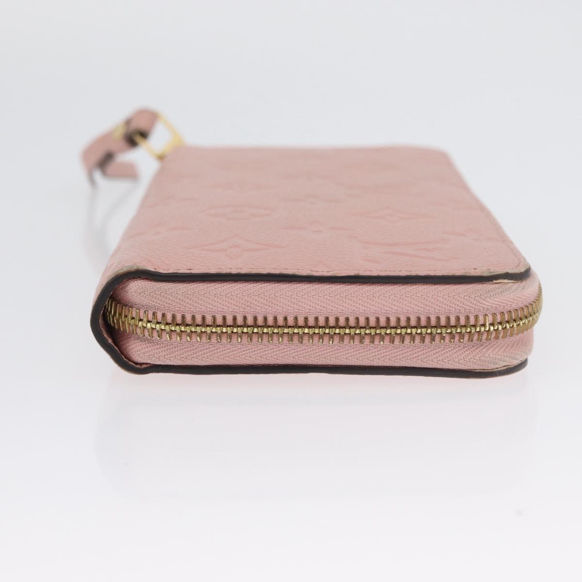LOUIS VUITTON Monogram Empreinte Zippy Wallet Wallet Pink M64090 LV Auth BA11337