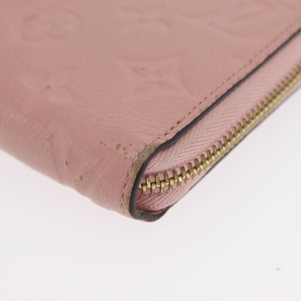 LOUIS VUITTON Monogram Empreinte Zippy Wallet Wallet Pink M64090 LV Auth BA11337