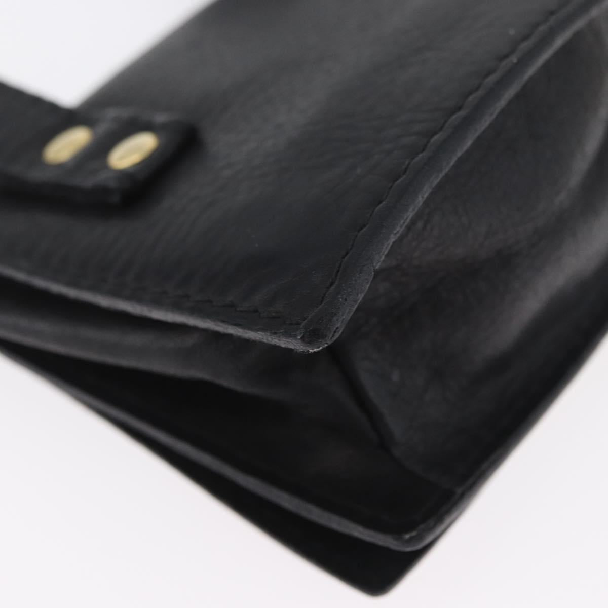 Gianni Versace Belt Pouch Leather Black Gold Auth BA11338