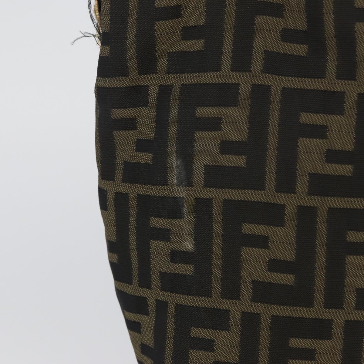 FENDI Zucca Canvas Hand Bag Brown Black Auth BA11341