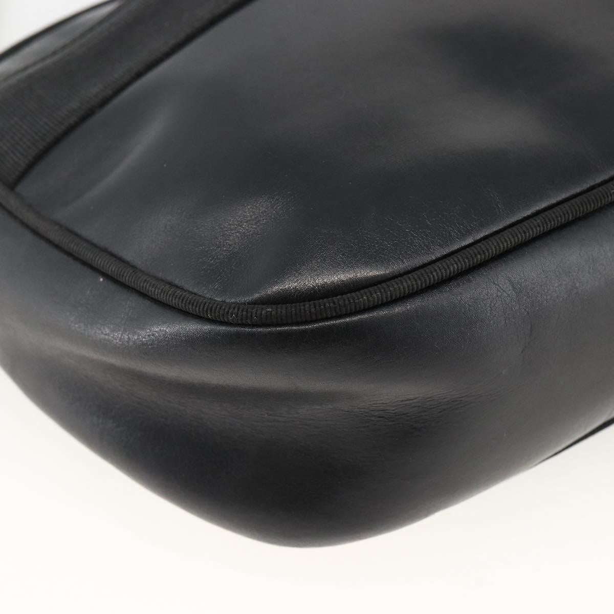 Salvatore Ferragamo Vala Shoulder Bag Leather Black Gold Auth BA11345