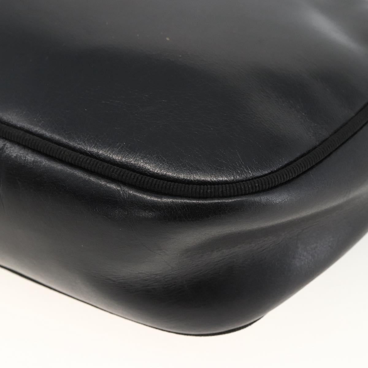 Salvatore Ferragamo Vala Shoulder Bag Leather Black Gold Auth BA11345
