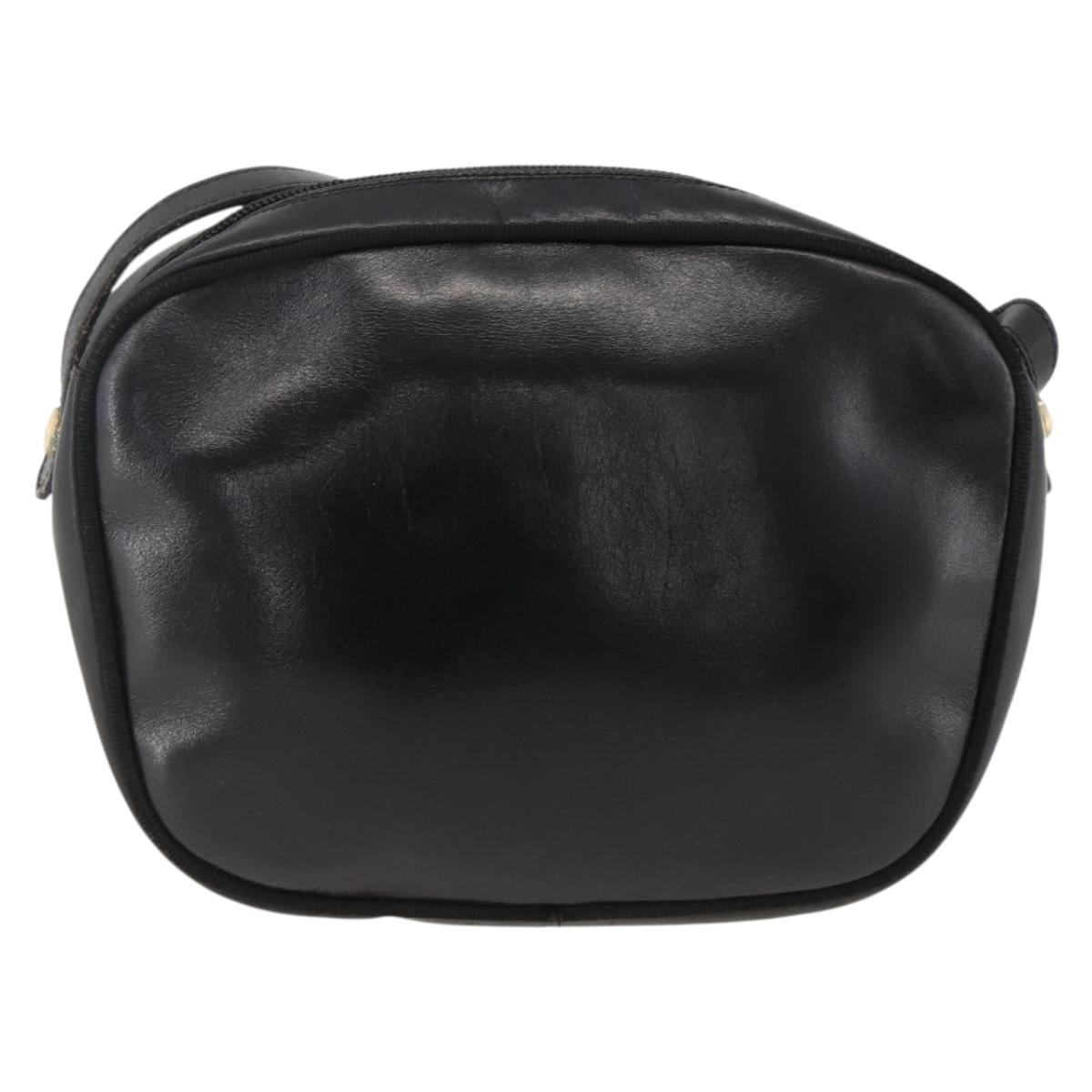 Salvatore Ferragamo Vala Shoulder Bag Leather Black Gold Auth BA11345