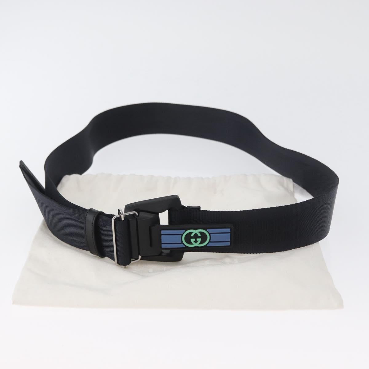 GUCCI Belt Nylon Black 778889 Auth BA11346V