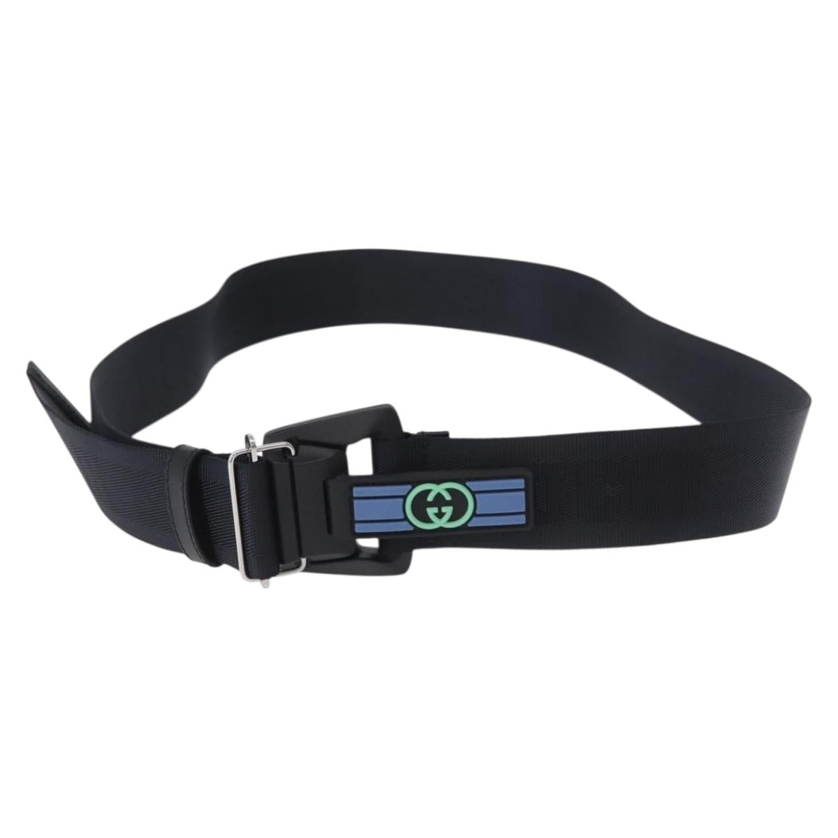 GUCCI Belt Nylon Black 778889 Auth BA11346V