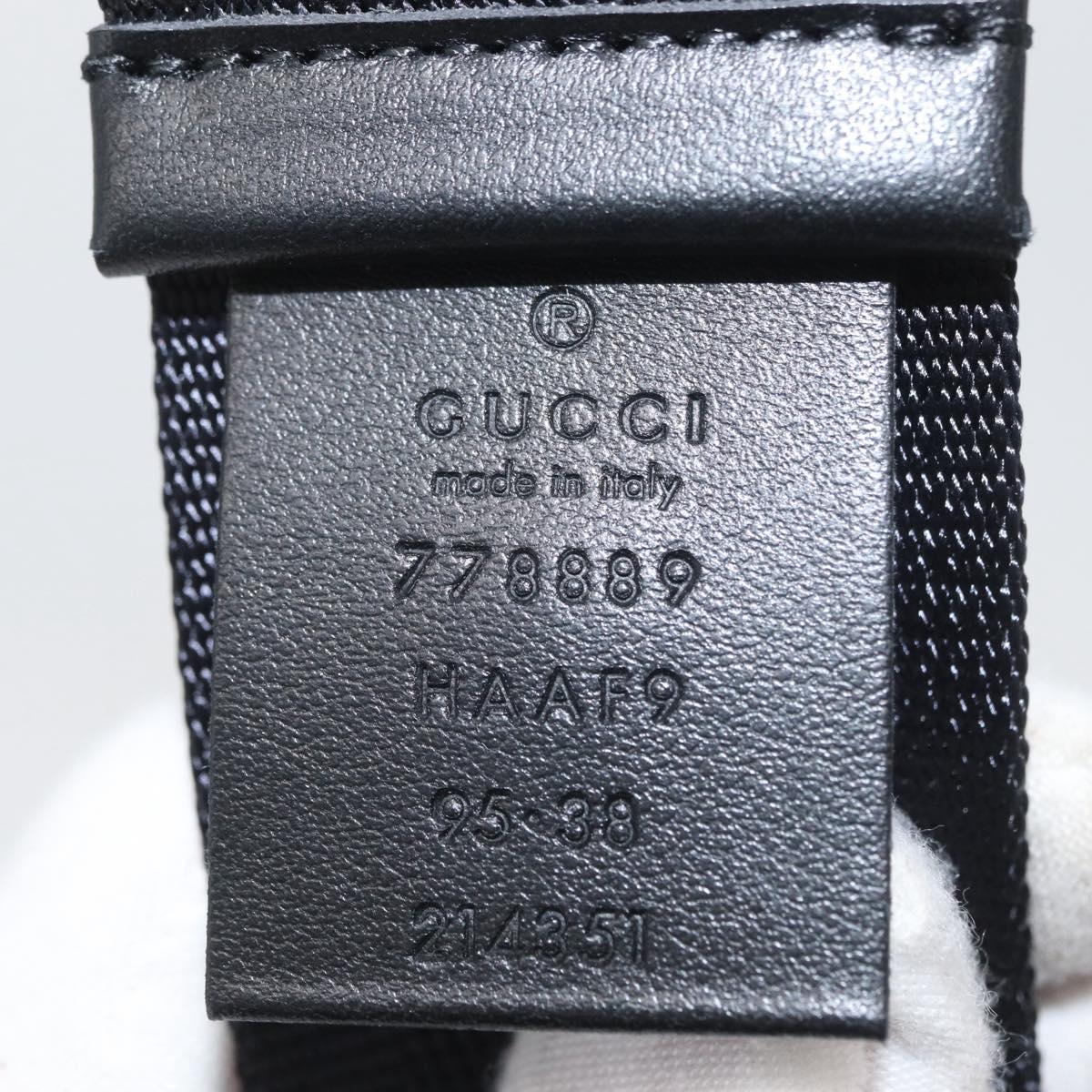 GUCCI Belt Nylon Black 778889 Auth BA11346V