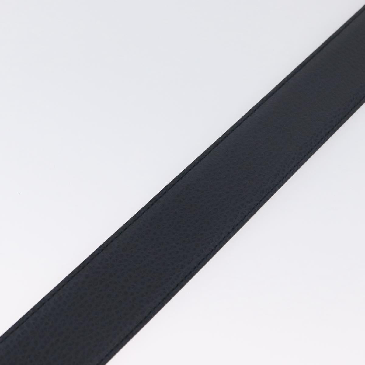 GUCCI Belt Leather 39.4"" Outlet Navy Silver 449716 Auth BA11347V