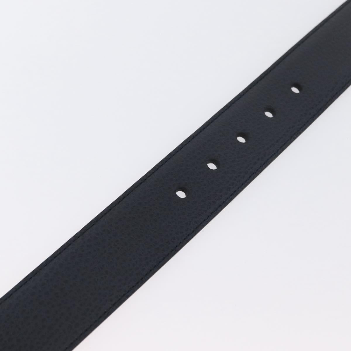 GUCCI Belt Leather 39.4"" Outlet Navy Silver 449716 Auth BA11347V