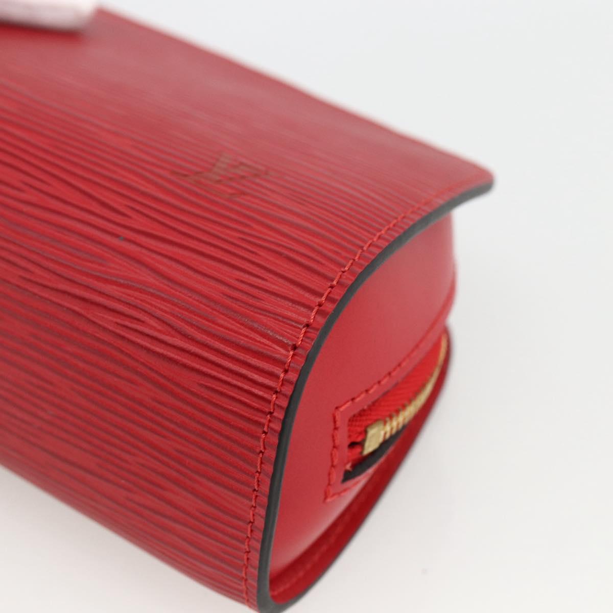 LOUIS VUITTON Epi Dauphine PM Pouch Castilian Red M48447 LV Auth BA11348