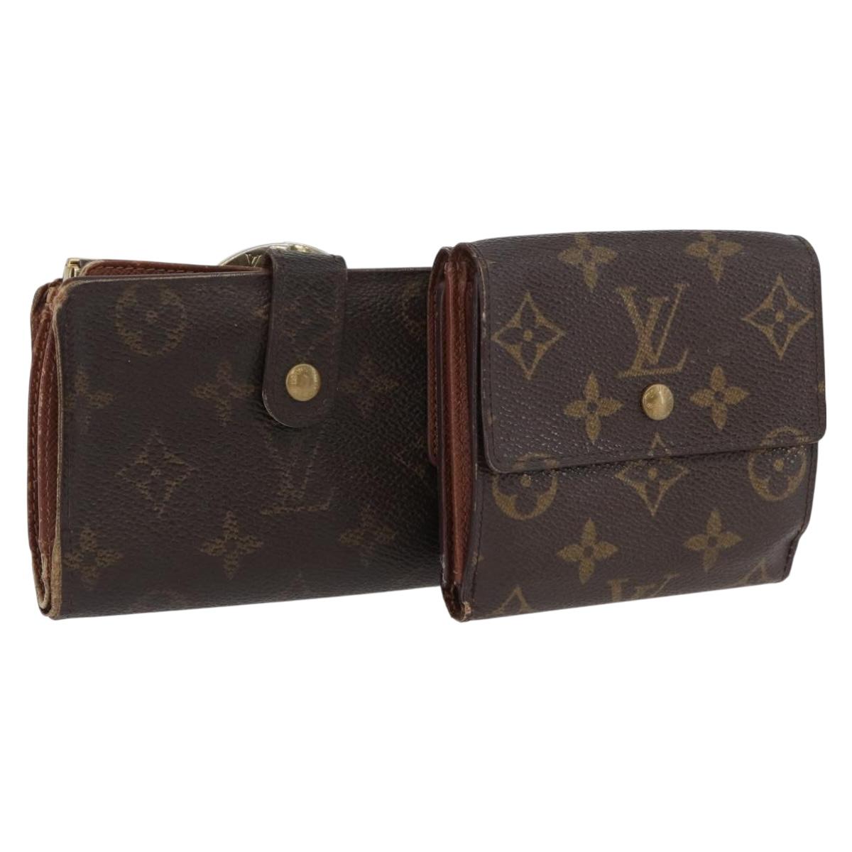 LOUIS VUITTON Monogram Wallet 2 Set LV Auth BA11350