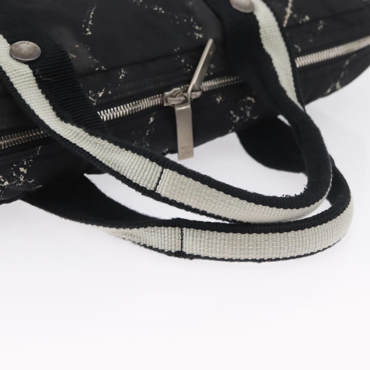 CHANEL New Travel Line Hand Bag Nylon Black CC Auth BA11357
