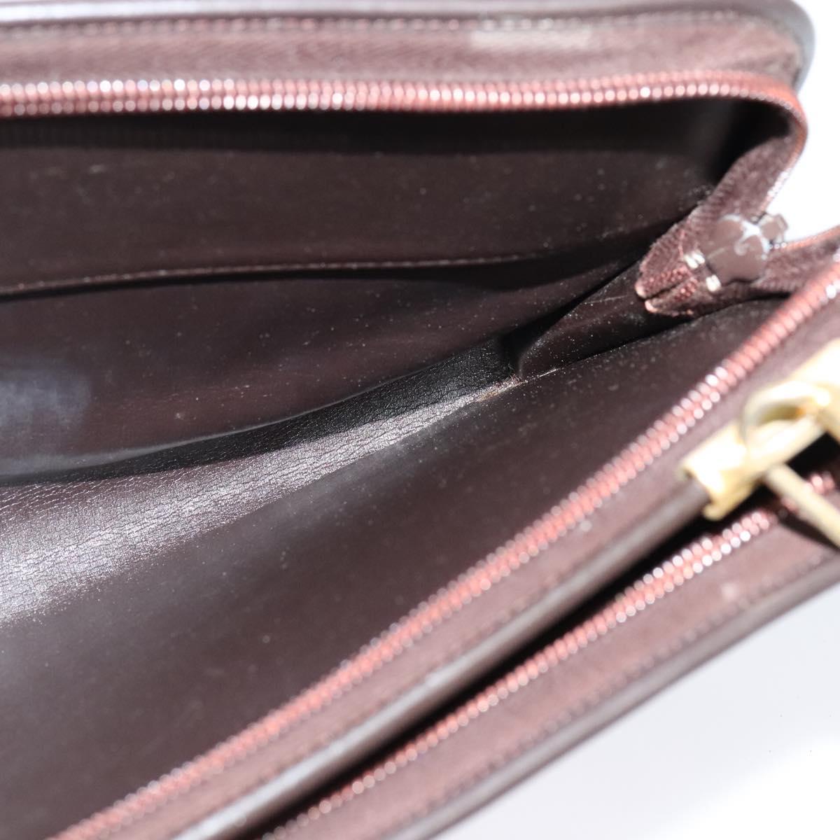 Christian Dior Trotter Canvas Shoulder Bag Brown Gold Auth BA1136