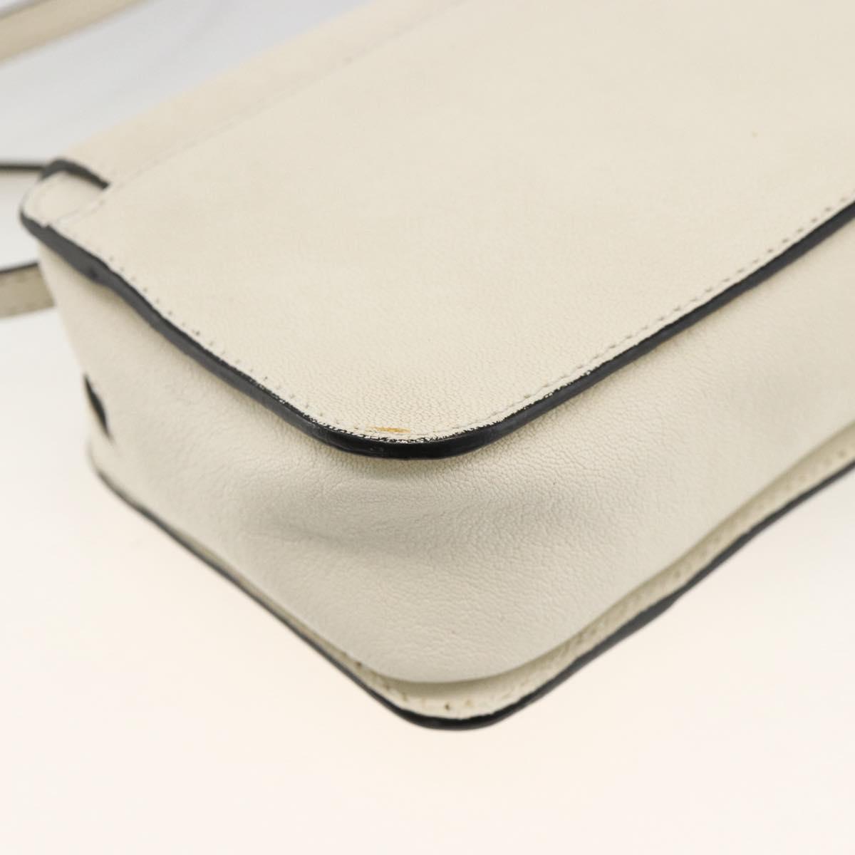 Chloe Shoulder Bag Leather Cream Gold Auth BA11360A