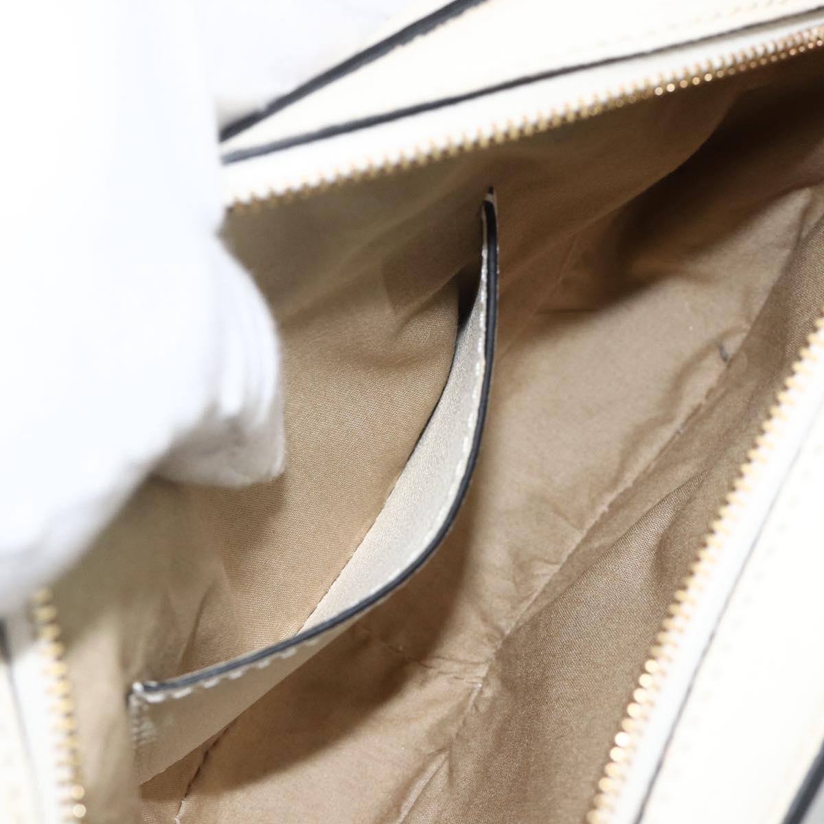 Chloe Shoulder Bag Leather Cream Gold Auth BA11360A