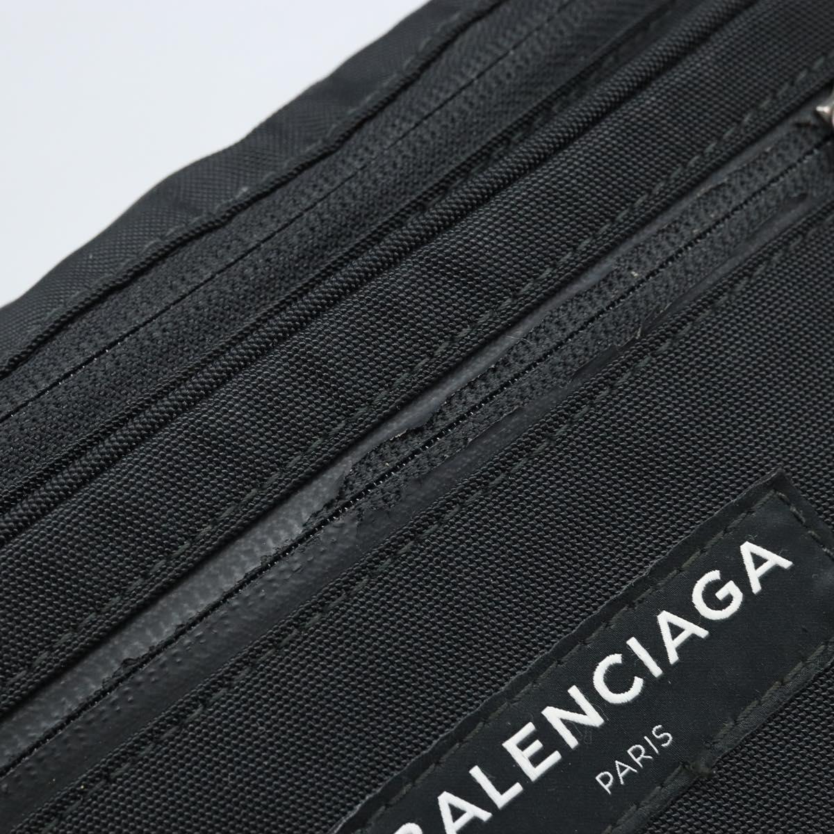 BALENCIAGA Body Bag Nylon Black 482389 Auth BA11367