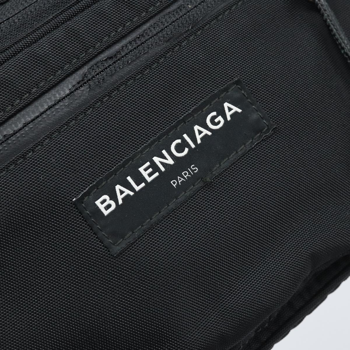 BALENCIAGA Body Bag Nylon Black 482389 Auth BA11367
