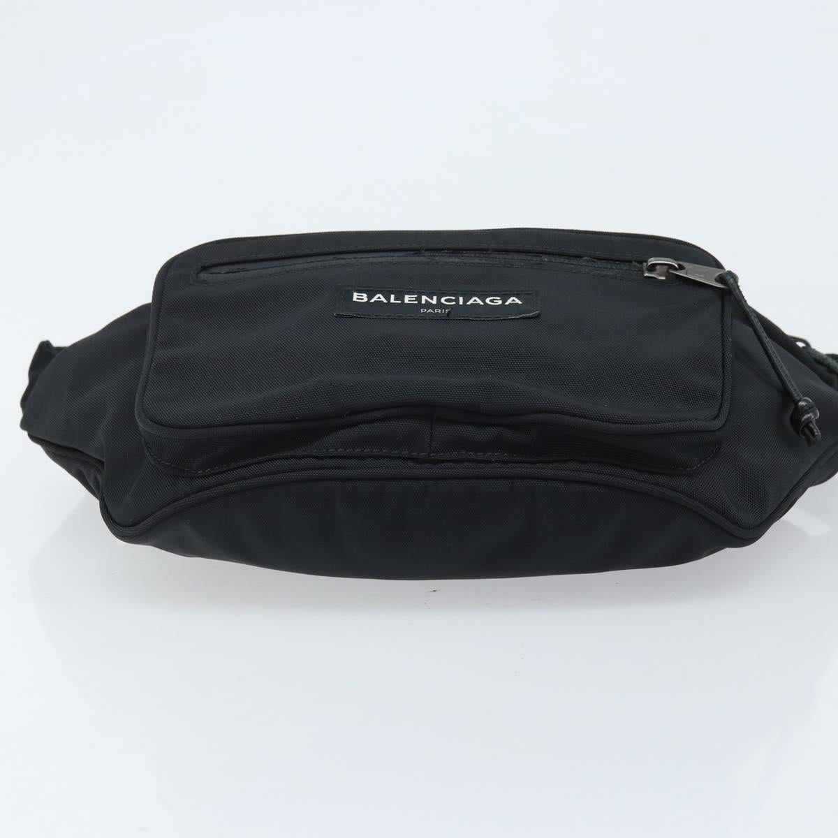 BALENCIAGA Body Bag Nylon Black 482389 Auth BA11367