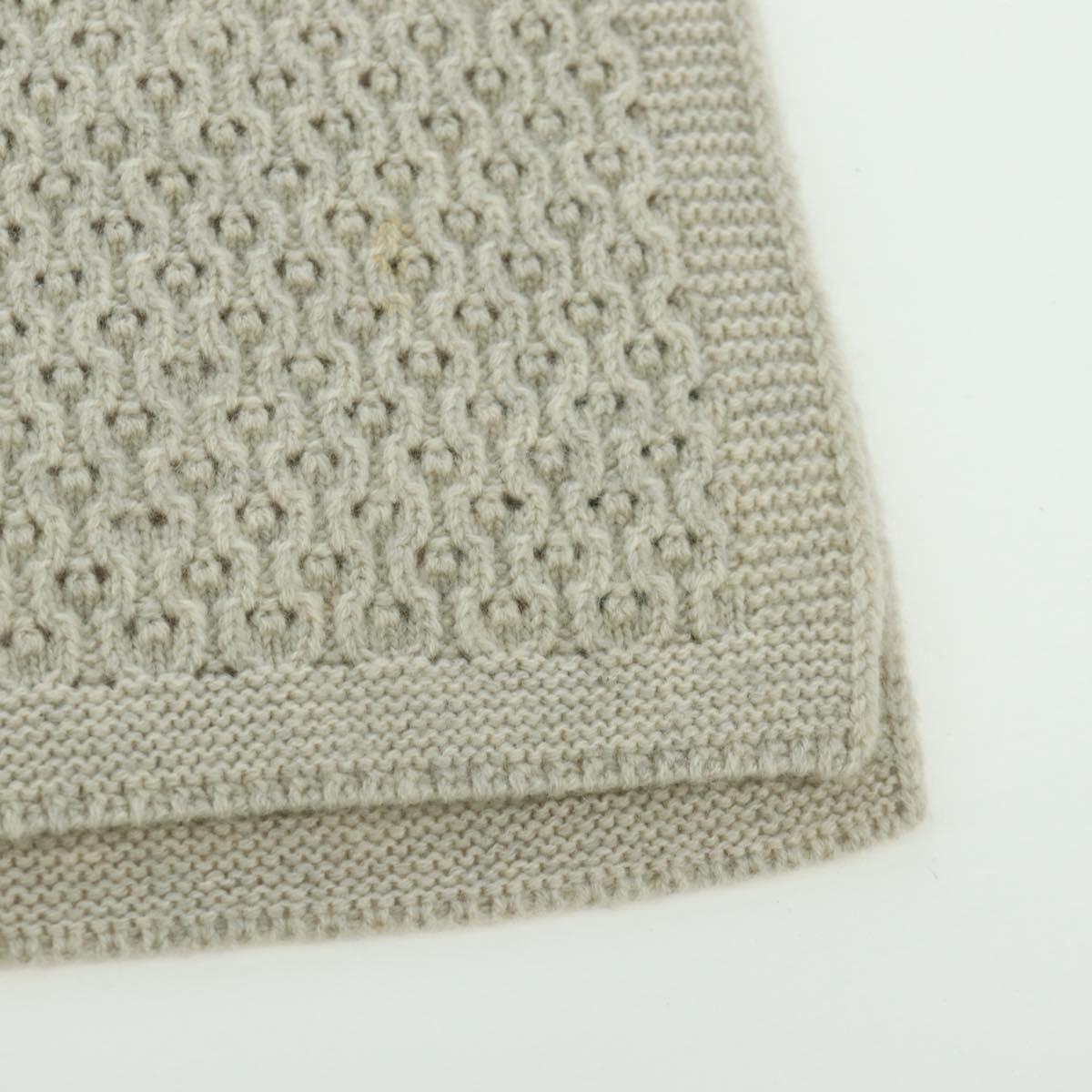 CHANEL COCO Mark Scarf Cashmere Beige Silver CC Auth BA11371V