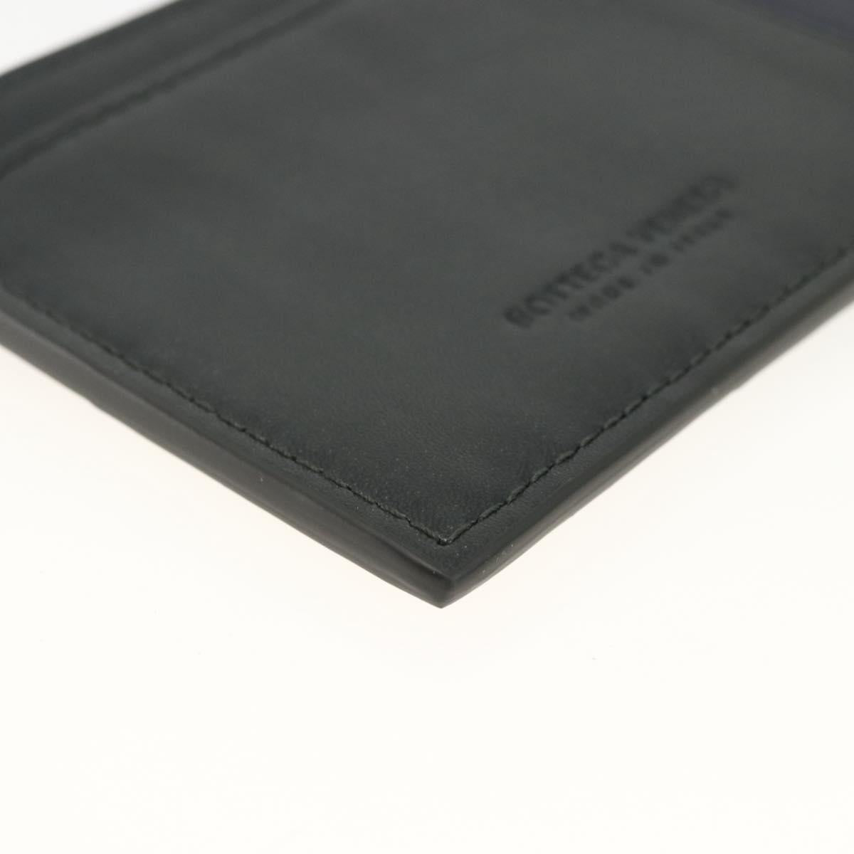 BOTTEGA VENETA MAXI INTRECCIATO Coin Purse Leather Black Silver Auth BA11372V