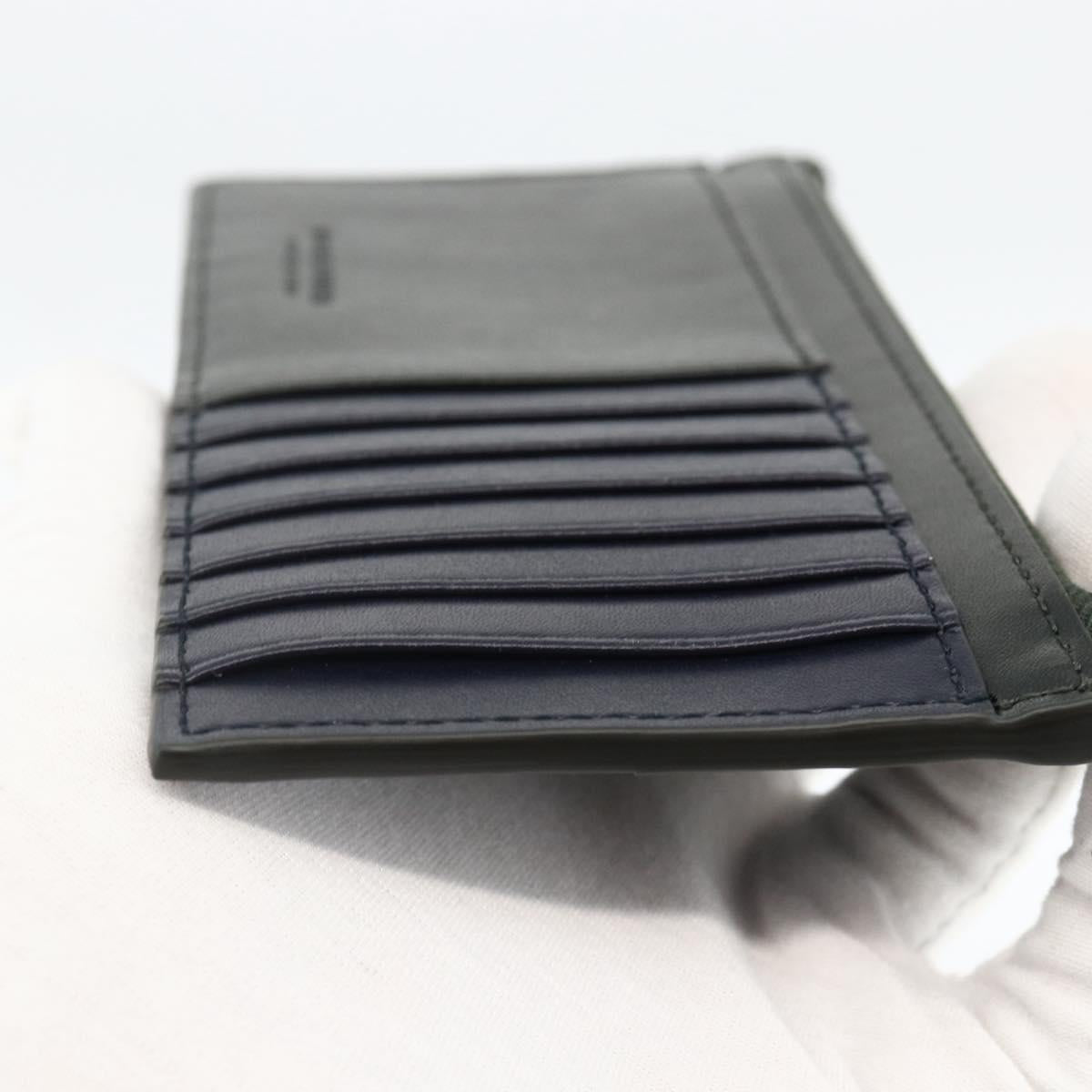 BOTTEGA VENETA MAXI INTRECCIATO Coin Purse Leather Black Silver Auth BA11372V