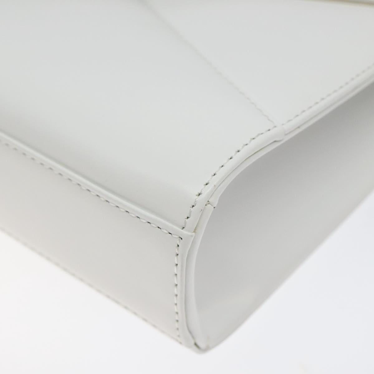 GIVENCHY Shoulder Bag Leather White Gold Auth BA1138