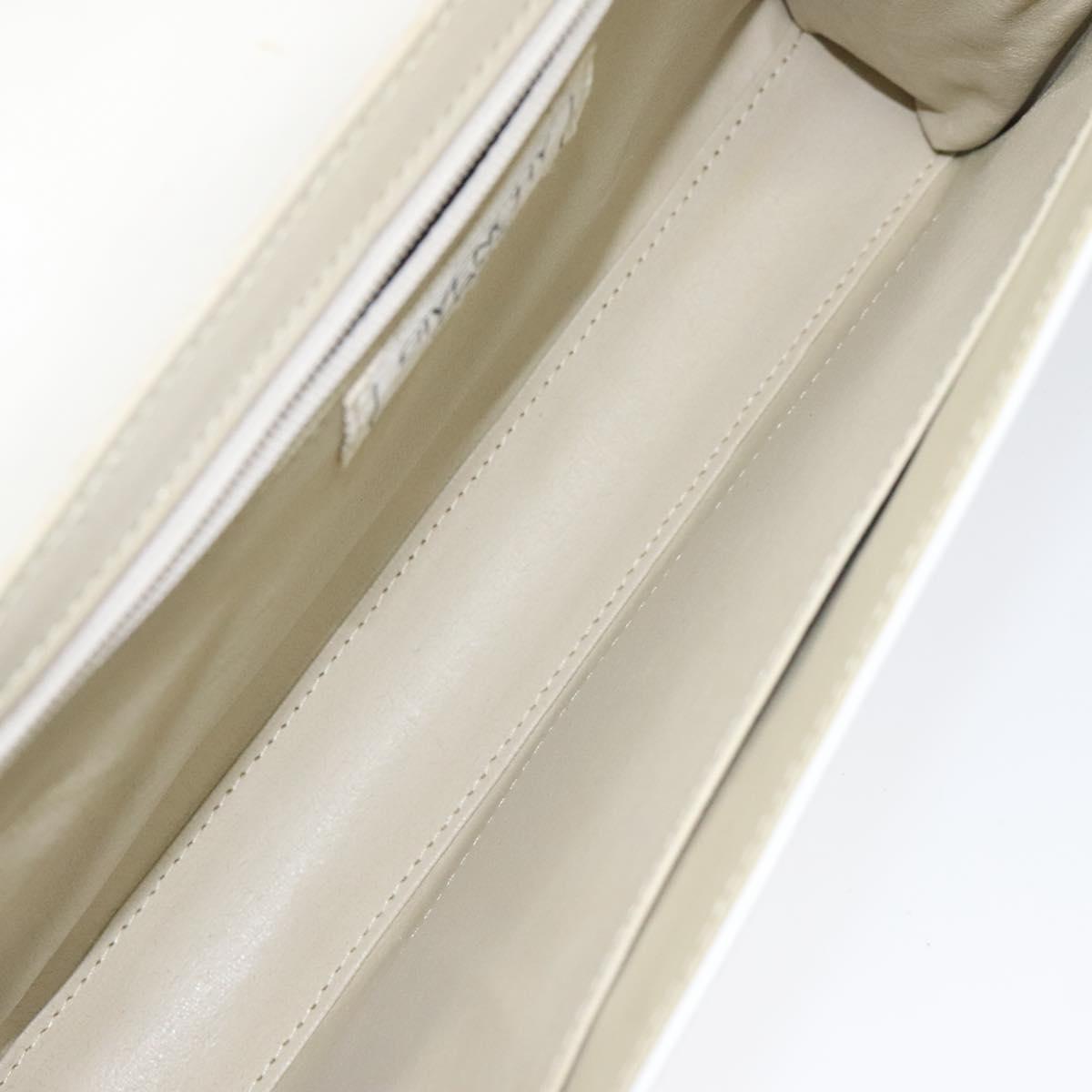 GIVENCHY Shoulder Bag Leather White Gold Auth BA1138