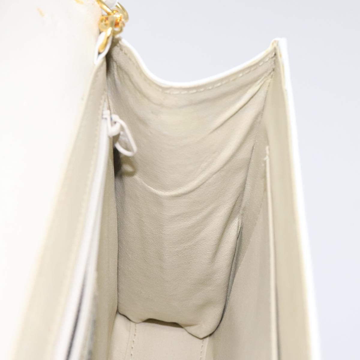 GIVENCHY Shoulder Bag Leather White Gold Auth BA1138