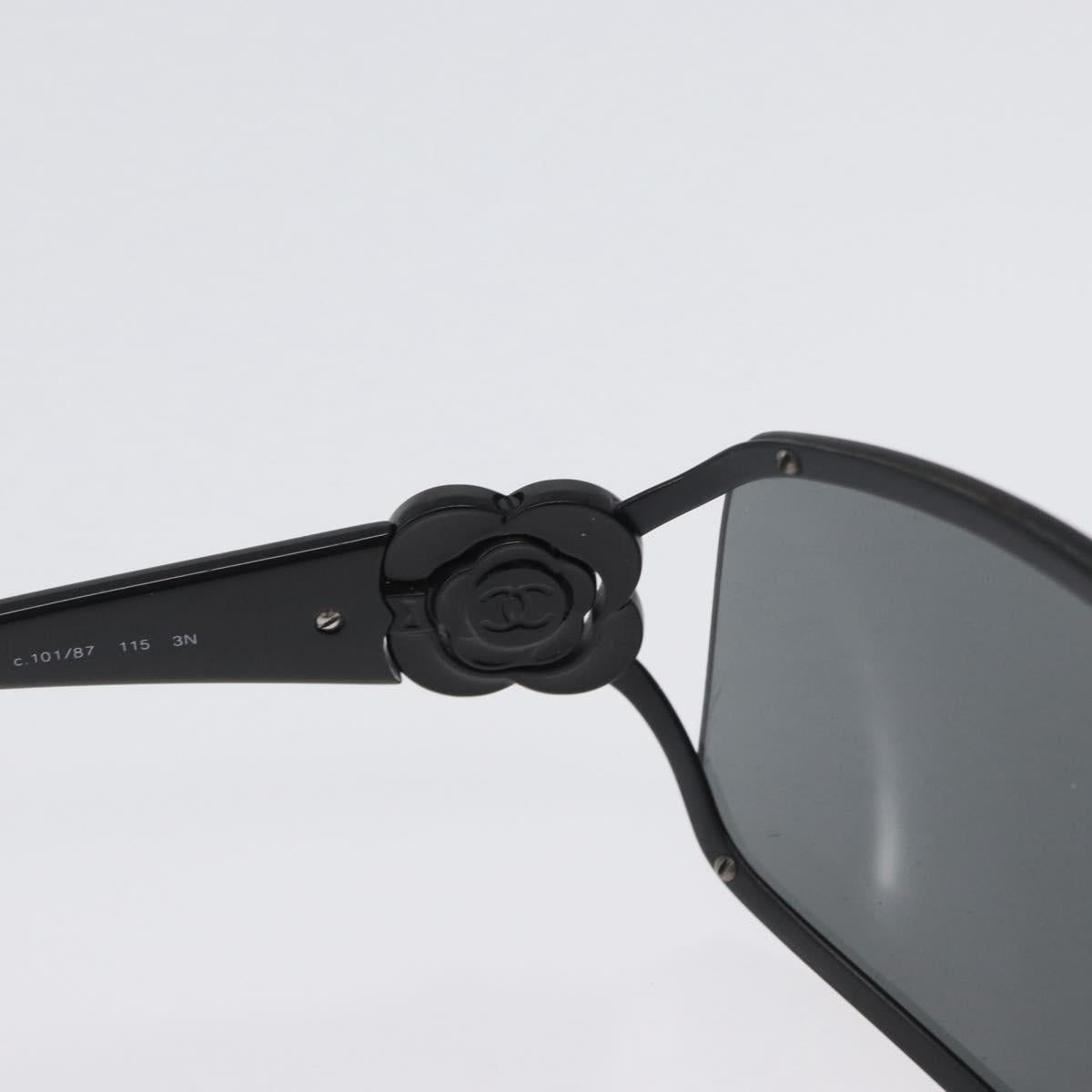 CHANEL Sunglasses plastic Black CC Auth BA11380