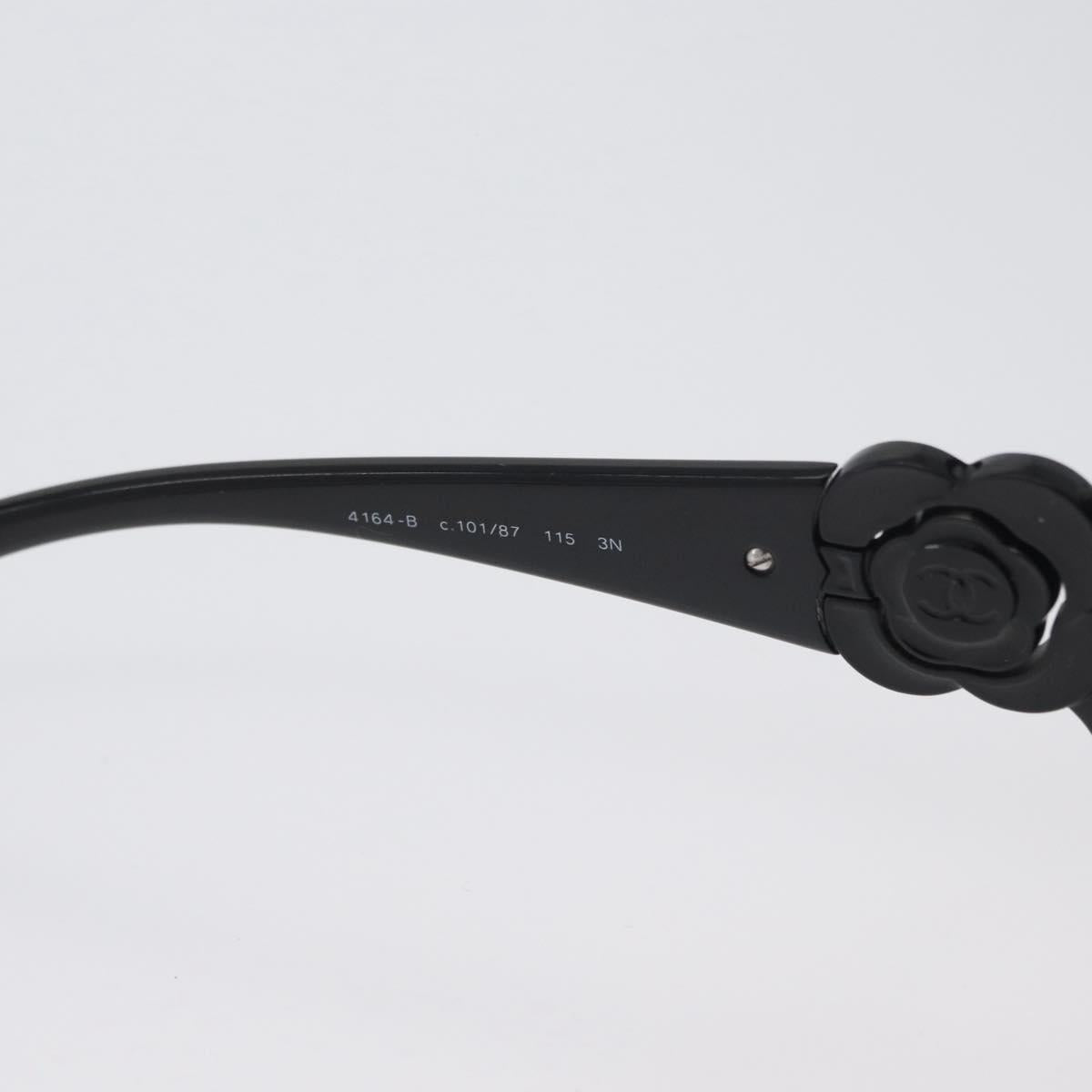 CHANEL Sunglasses plastic Black CC Auth BA11380
